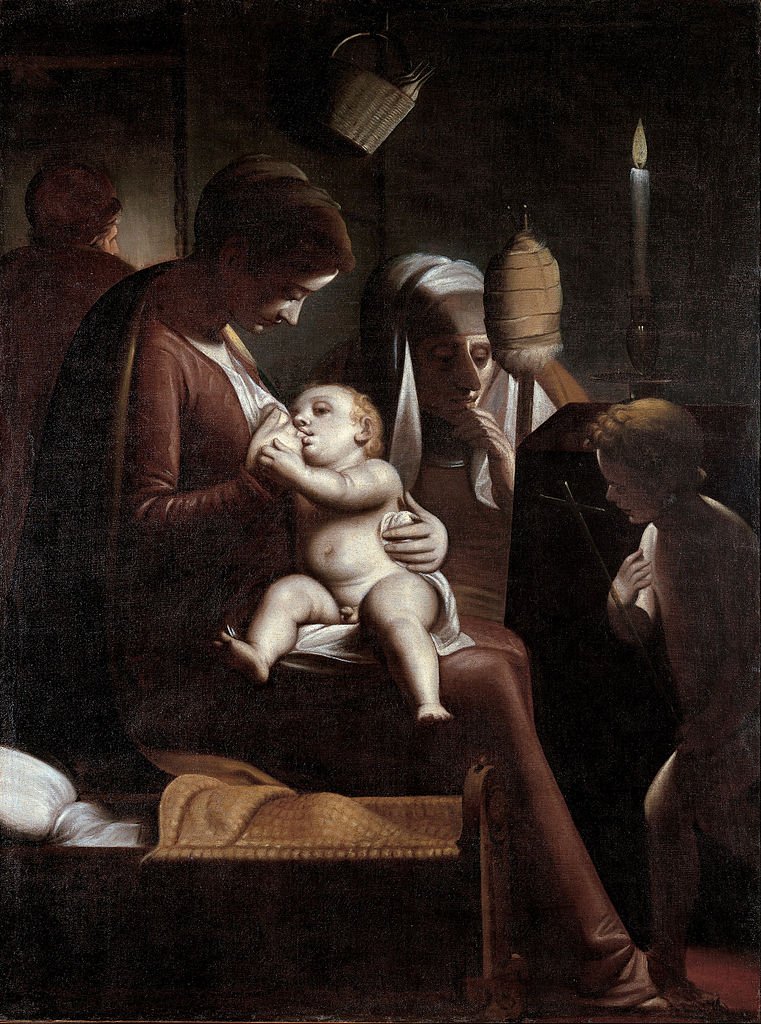 Madonna of the Candle, vintage artwork by Luca Cambiaso, A3 (16x12") Poster Print