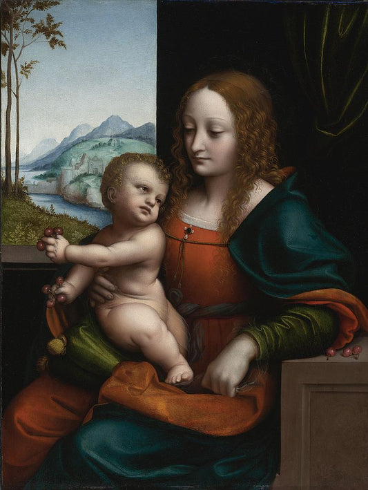 Madonna of the Cherries, vintage artwork by Giampietrino, A3 (16x12") Poster Print