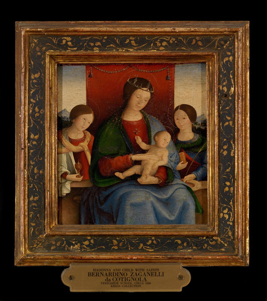 madonna with child and saints, vintage artwork by Bernardino Zaganelli, A3 (16x12") Poster Print