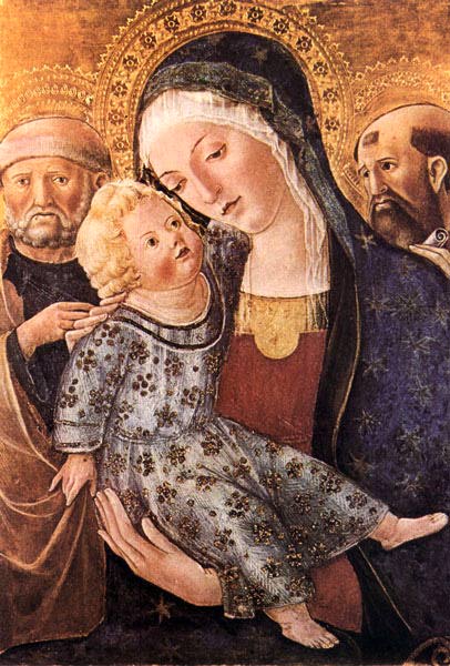 Madonna with Child and Two Saints, vintage artwork by Francesco di Giorgio Martini, A3 (16x12") Poster Print