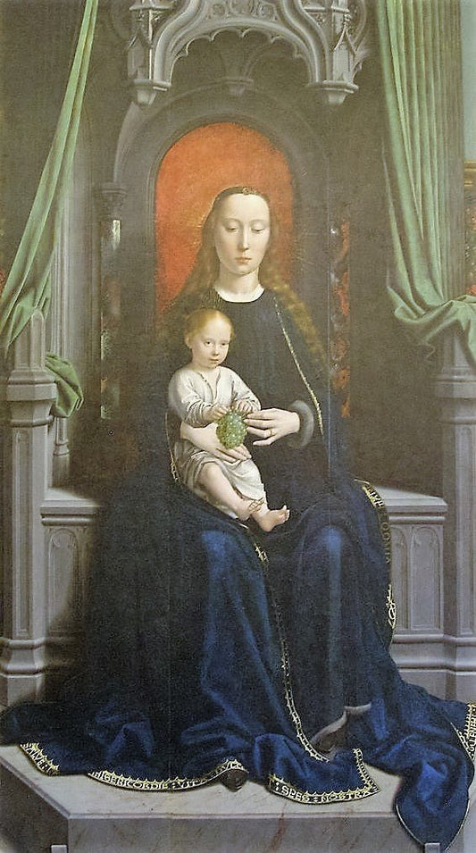 Madonna with Child (from Polyptych of Cervana), vintage artwork by Gheeraert (Gerard) David, A3 (16x12") Poster Print