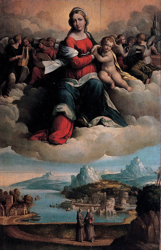 Madonna with Child in Glory, vintage artwork by Il Garofalo, A3 (16x12") Poster Print