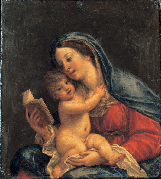 Madonna with Child, vintage artwork by Francesco Albani, 12x8" (A4) Poster