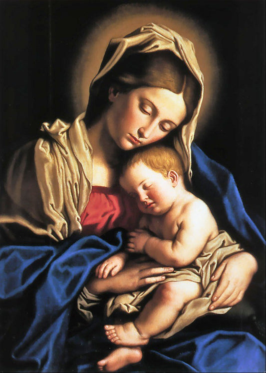 Madonna with Child, vintage artwork by Orazio Gentileschi, A3 (16x12") Poster Print