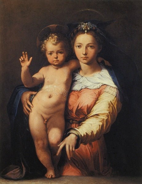 Madonna with Child, vintage artwork by Perino del Vaga, A3 (16x12") Poster Print