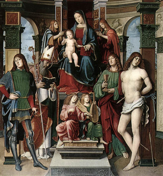 Madonna with Saints, vintage artwork by Francesco Francia, A3 (16x12") Poster Print