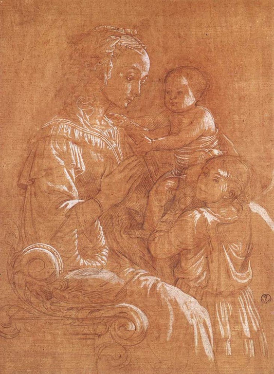 Madonna with the Child and two Angels, vintage artwork by Fra Filippo Lippi, A3 (16x12") Poster Print