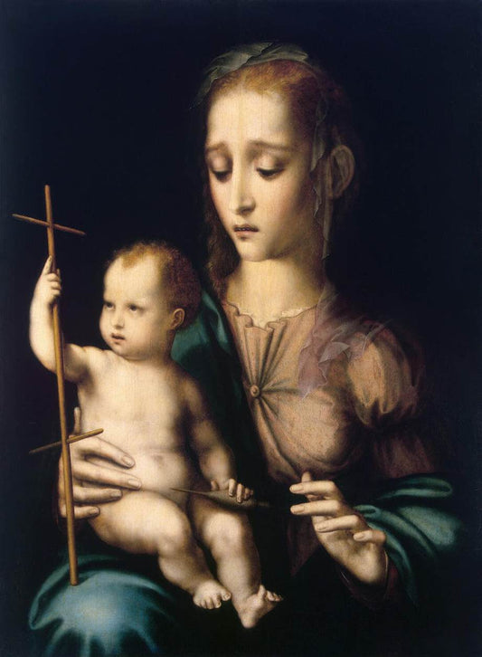 Madonna with the Child, vintage artwork by Luis de Morales, A3 (16x12") Poster Print
