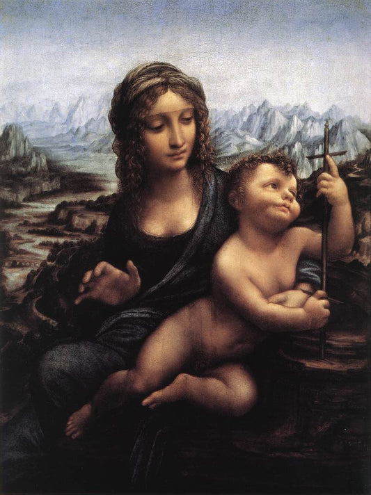 Madonna with the Yarnwinder (The Lansdowne Madonna), vintage artwork by Workshop of Leonardo da Vinci, A3 (16x12") Poster Print
