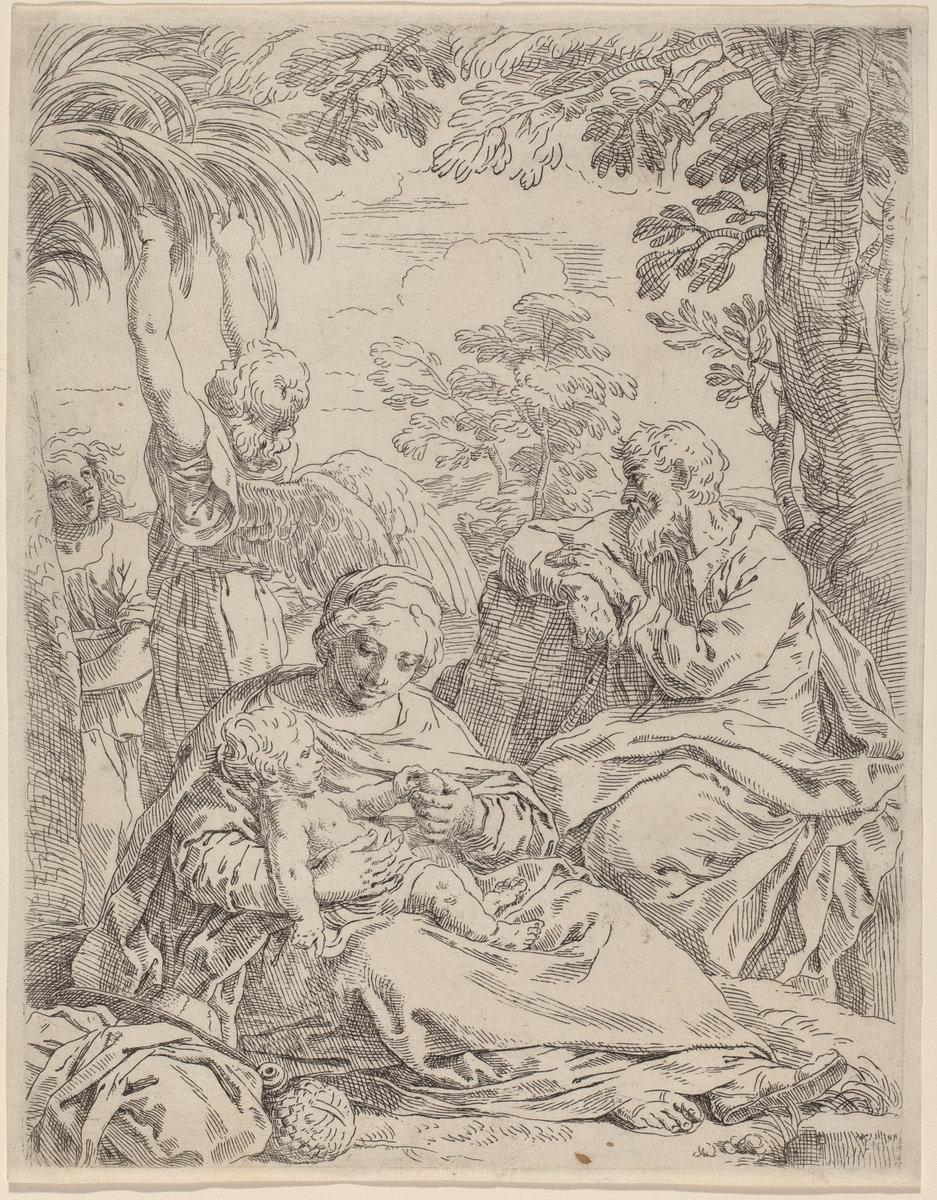 Maerten van Heemskerck:The Rest on the Flight into Egypt,16x12"(A3) Poster