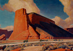 magic mesa Classic Vintage Landscape by Maynard Dixon, Classic American Western Art, 16x12" (A3) Poster Print