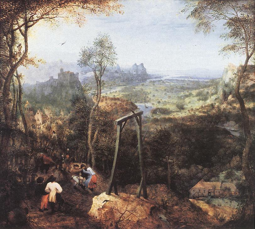 Magpie on the Gallow, vintage artwork by Pieter Bruegel the Elder, A3 (16x12") Poster Print
