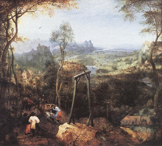 Magpie on the Gallow, vintage artwork by Pieter Bruegel the Elder, A3 (16x12") Poster Print
