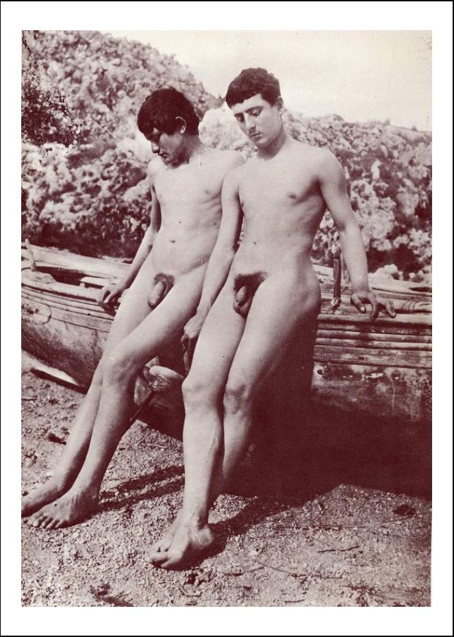 male nude Arkadien  by Wilhelm von Gloeden, histoic photo, 12x8" (a4) Poster Print