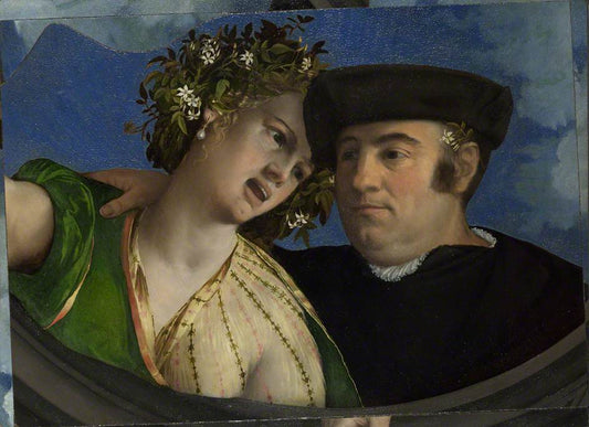 Man and Woman Embracing, vintage artwork by Dosso Dossi, A3 (16x12") Poster Print