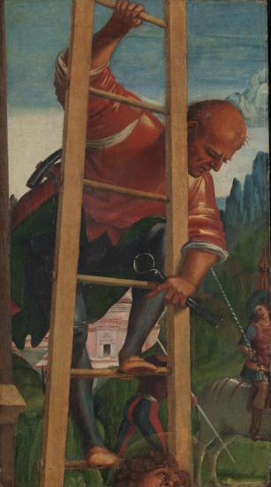 Man on a Ladder, vintage artwork by Luca Signorelli, A3 (16x12") Poster Print