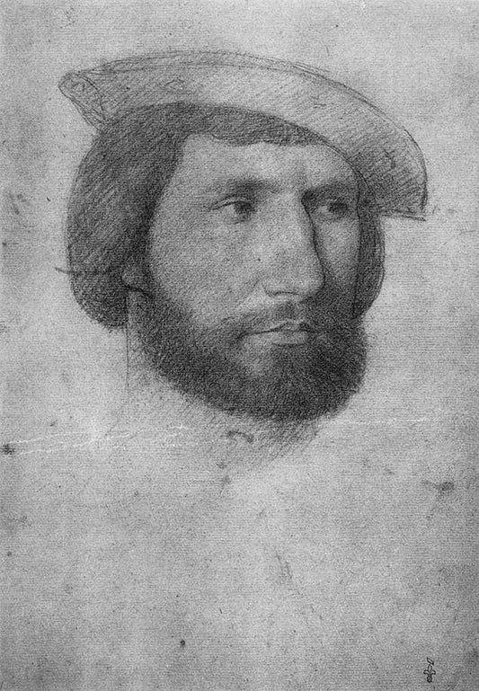 Man with a Petrarch, vintage artwork by Jean Clouet, A3 (16x12") Poster Print