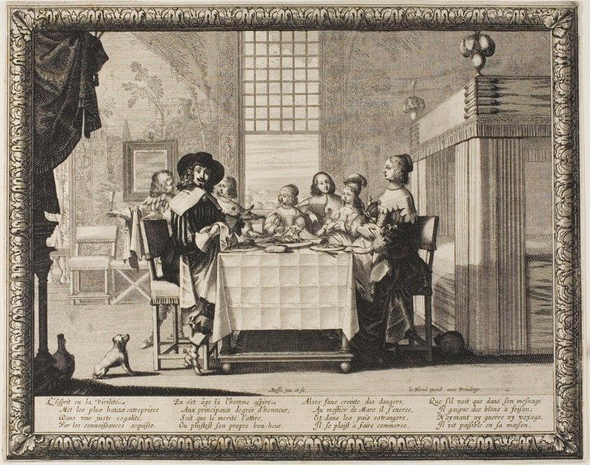 Manhood, plate three from The Four Ages of Man by  Abraham Bosse,23x16"( A2 size ) Poster Print