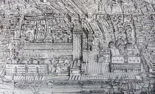 Map of Venedig, vintage artwork by Jacopo de' Barbari, A3 (16x12") Poster Print