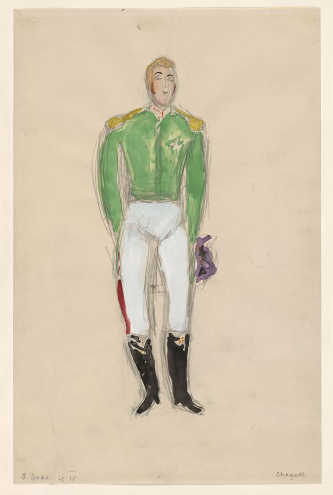 Marc Chagall - A Duke, costume design for Aleko, vintage art, A3 (16x12")  Poster Print 