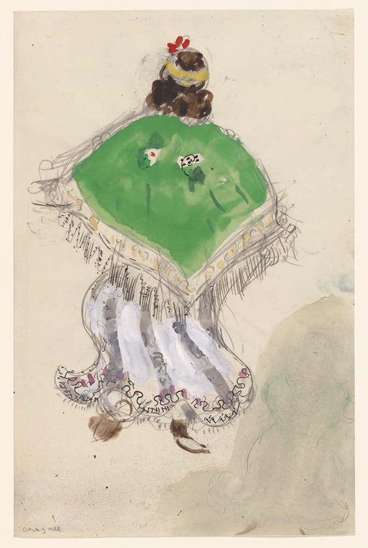Marc Chagall - A Gypsy, costume design for Aleko, vintage art, modern poster print