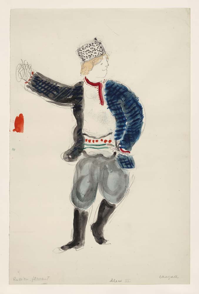 Marc Chagall - A Peasant, costume design for Aleko, vintage art, modern poster print