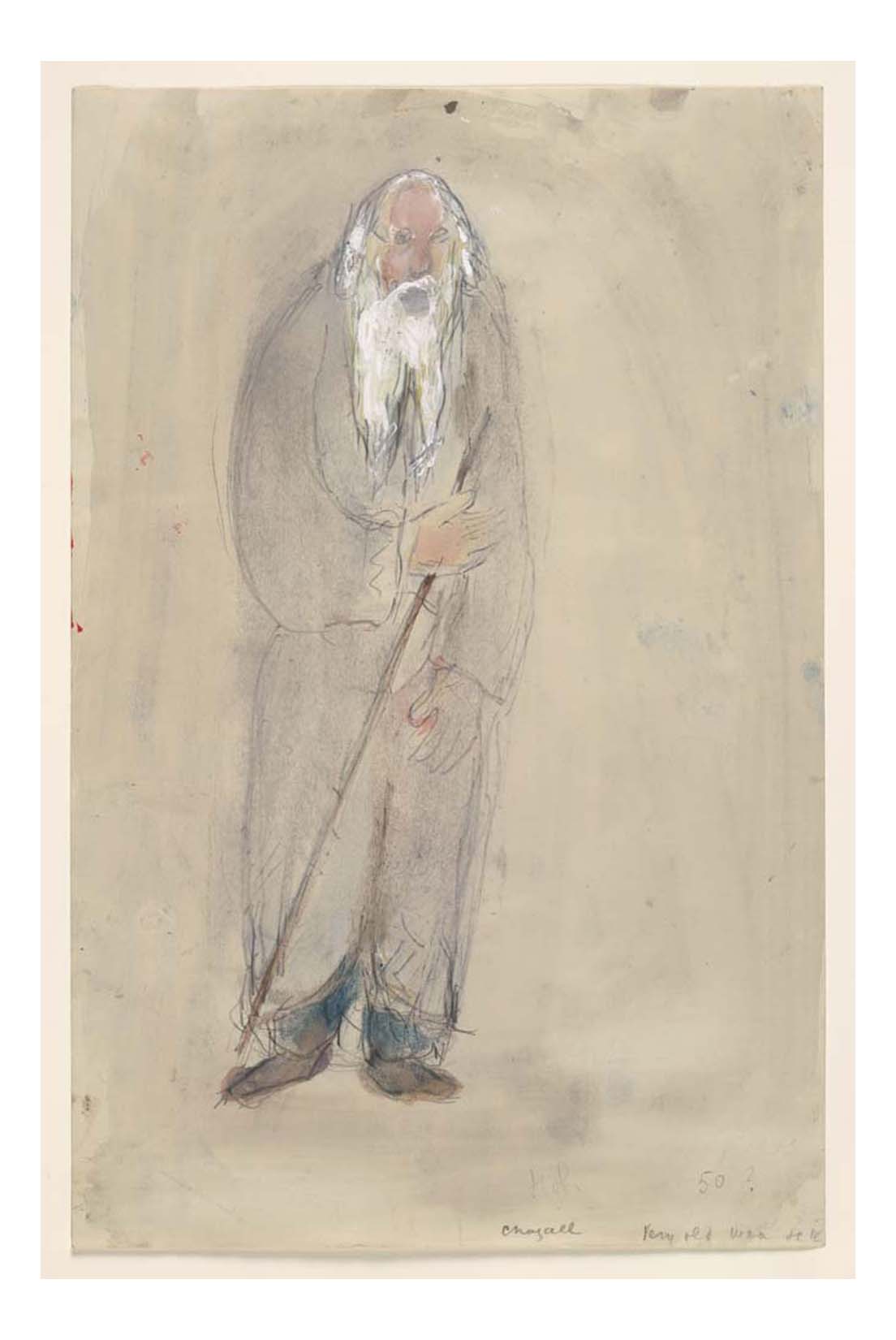 Marc Chagall - A Very Old Man, costume design for Aleko, 16x12" (A3) Poster Print