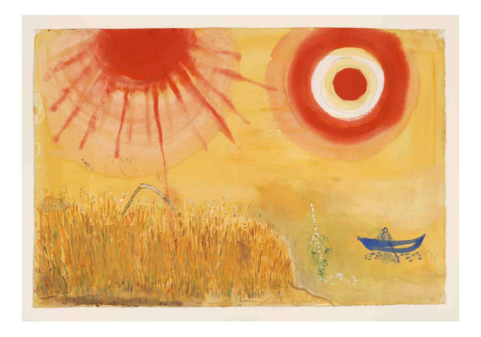 Marc Chagall - A Wheatfield on a Summer's Afternoon, decor for Aleko, 16x12" (A3) Poster Print