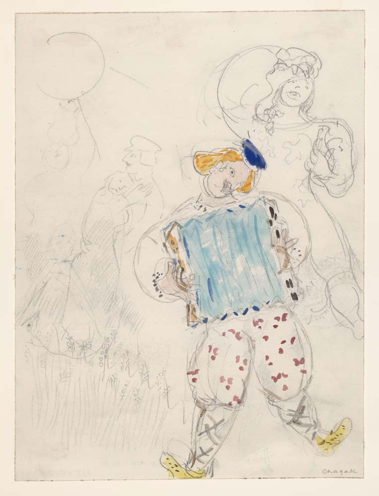 Marc Chagall - A Young Boy, costume design for Aleko, vintage art, modern poster print
