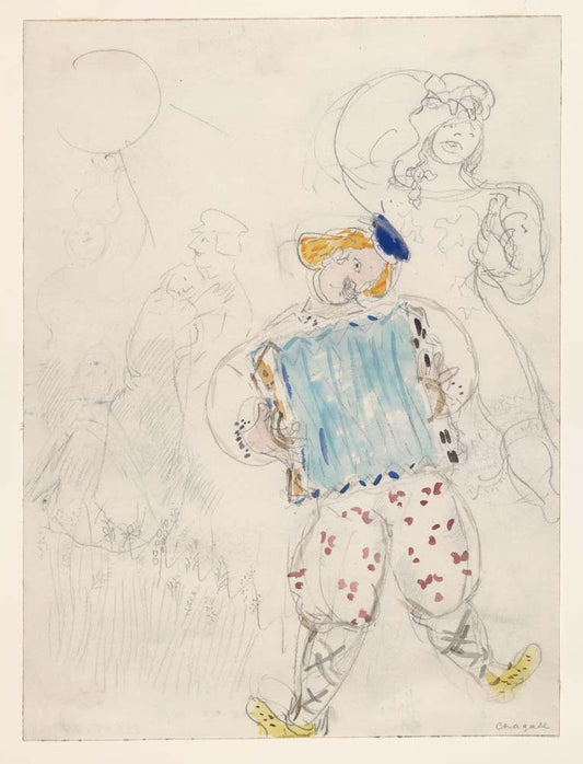 Marc Chagall - A Young Boy, costume design for Aleko, vintage art, modern poster print