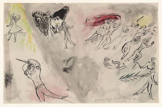 Marc Chagall - Aleko's Vengeance,  choreographer for Aleko,  vintage art, A3 (16x12")  Poster Print 
