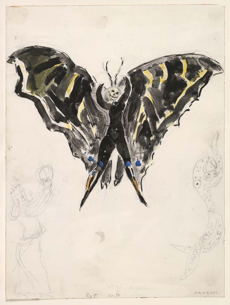 Marc Chagall - Costume for Bat, costume design for Aleko, vintage art, modern poster print