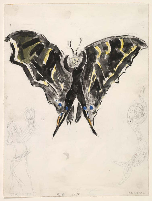 Marc Chagall - Costume for Bat, costume design for Aleko, vintage art, modern poster print