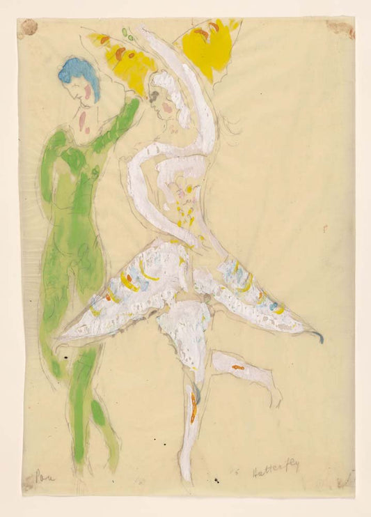 Marc Chagall - Costume for Butterfly, costume design for Aleko, vintage art, modern poster print