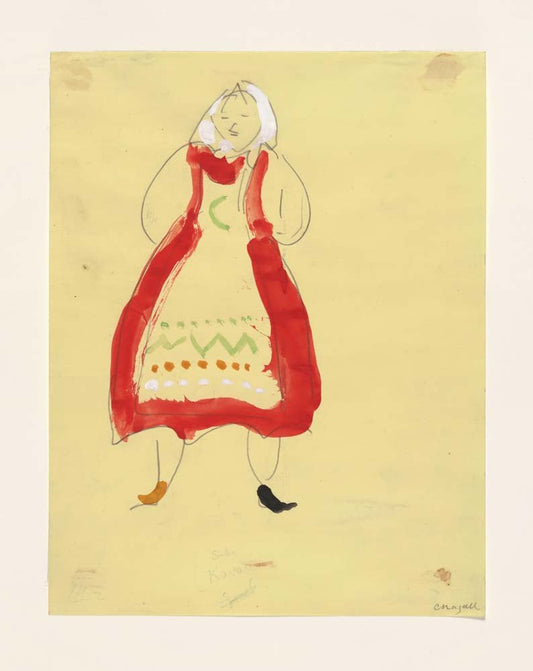 Marc Chagall - Costume for Peasant, costume design for Aleko, vintage art, modern poster print