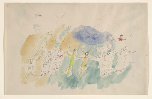 Marc Chagall - Dance of Butterfly and Pan, sketch for  Aleko vintage art, A3 (16x12")  Poster Print 