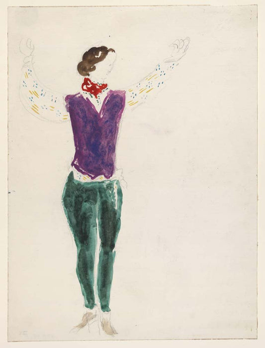 Marc Chagall - The Gypsy Lover, costume design for Aleko, vintage art, modern poster print