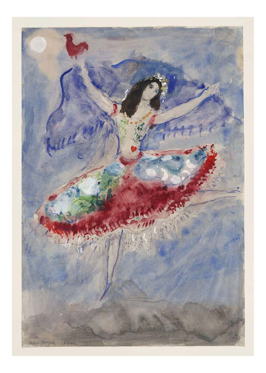 Marc Chagall - Zemphira, costume design for Aleko (4), 16x12" (A3) Poster Print