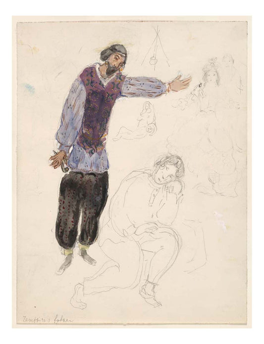Marc Chagall - Zemphira's Father, costume design for Aleko, 16x12" (A3) Poster Print