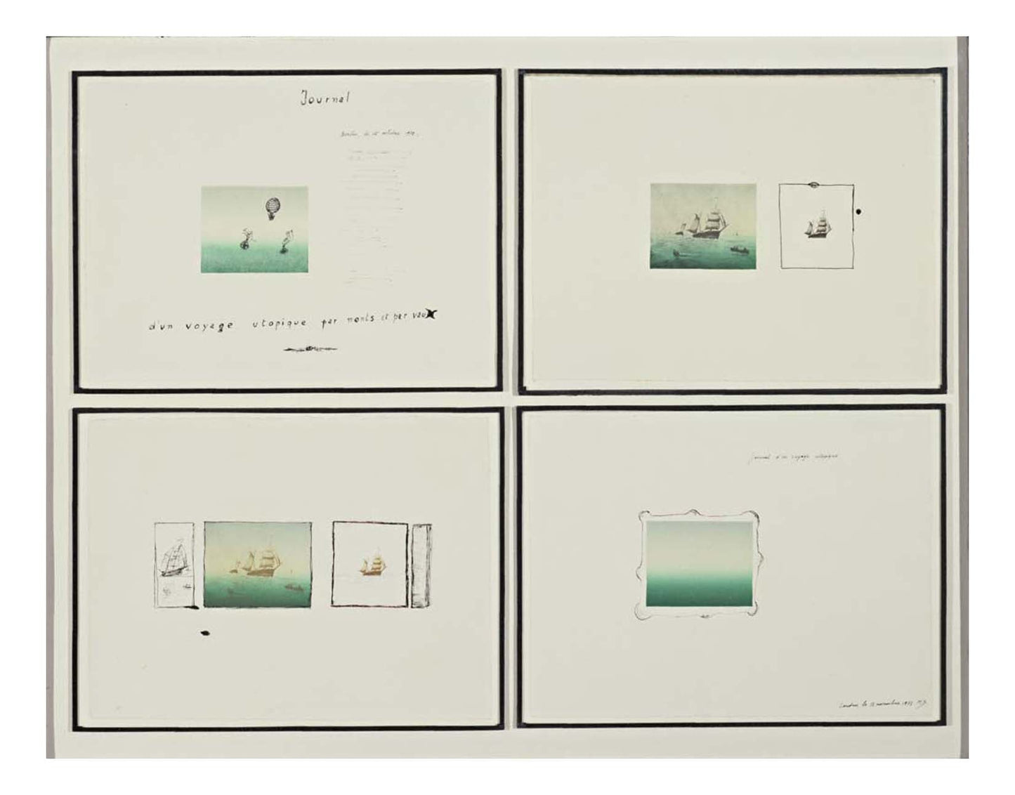 Marcel Broodthaers - Journal d'un voyage utopique, 16x12" (A3) Poster Print