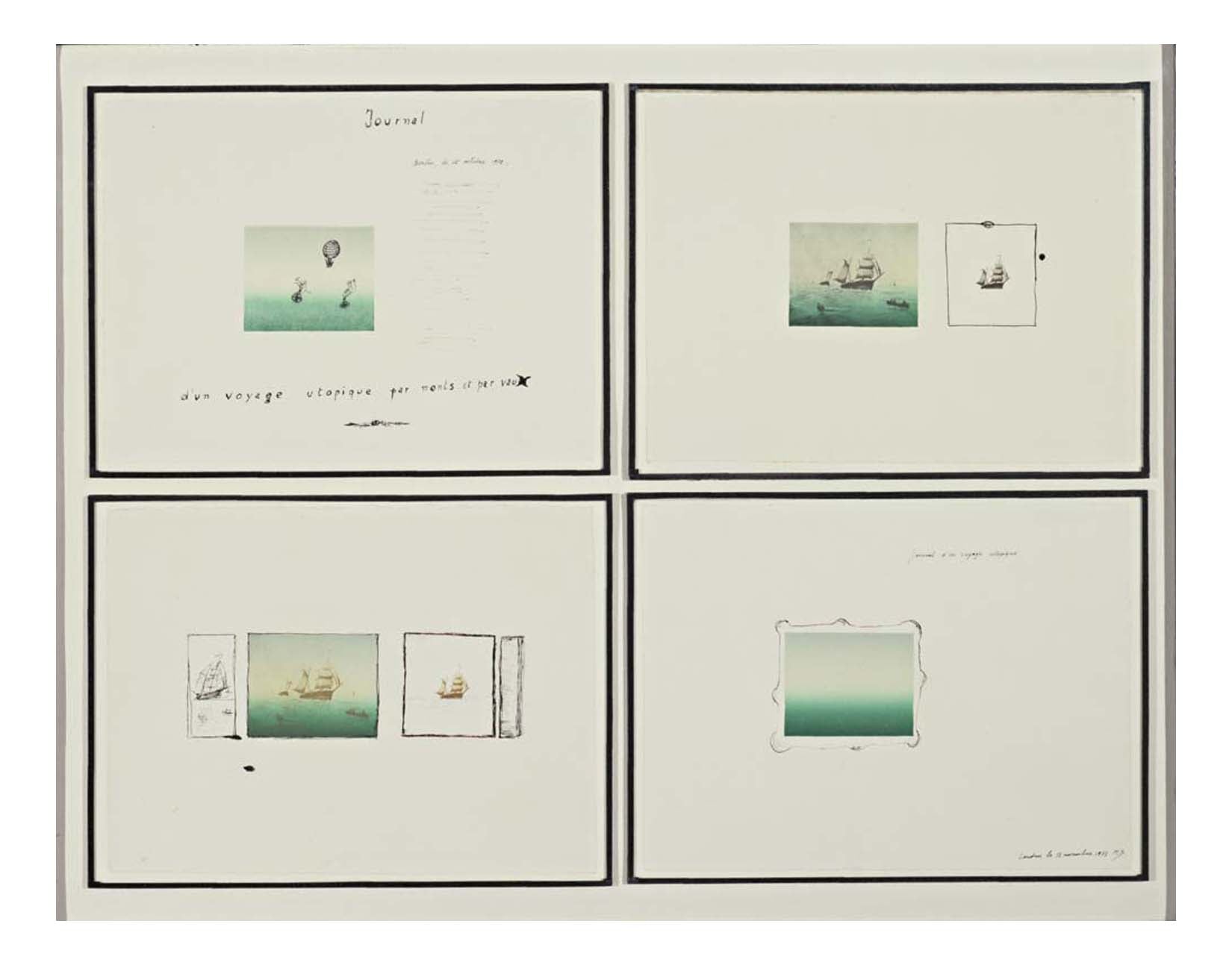 Marcel Broodthaers - Journal d'un voyage utopique, 16x12" (A3) Poster Print