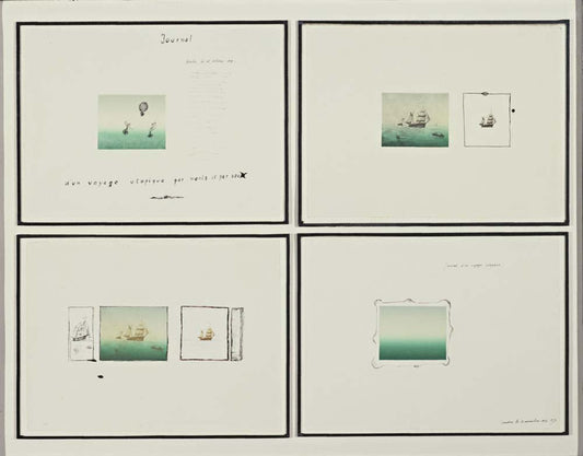 Marcel Broodthaers - Journal d'un voyage utopique, vintage art, A3 (16x12")  Poster Print 