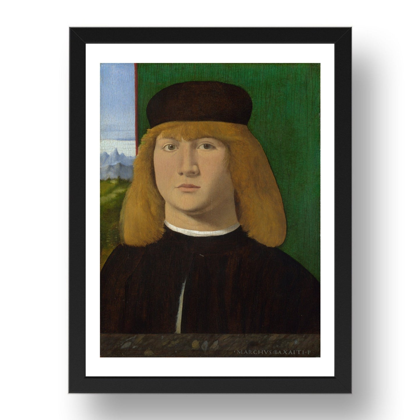 Marco Basaiti: Portrait of a Young Man, Poster in 17x13"(A3) Frame