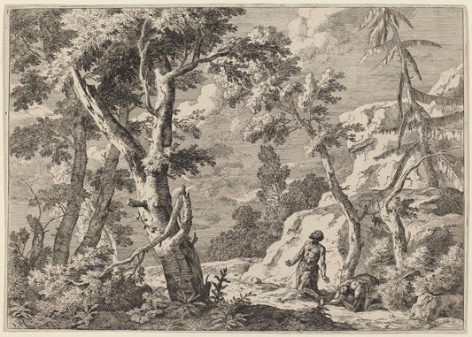 Marco Ricci:Wilderness Landscape with Two Hermits,16x12"(A3) Poster