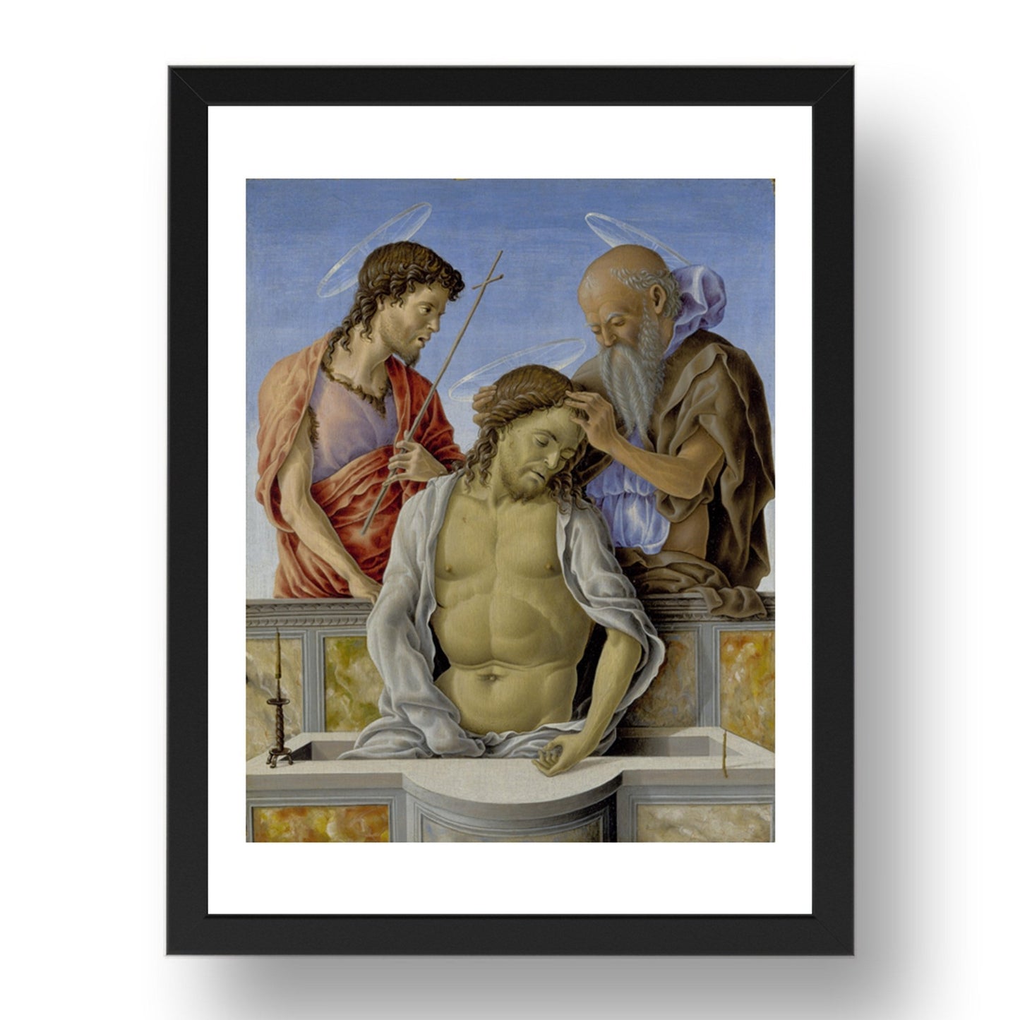 Marco Zoppo: The Dead Christ supported by Saints, Poster in 17x13"(A3) Frame