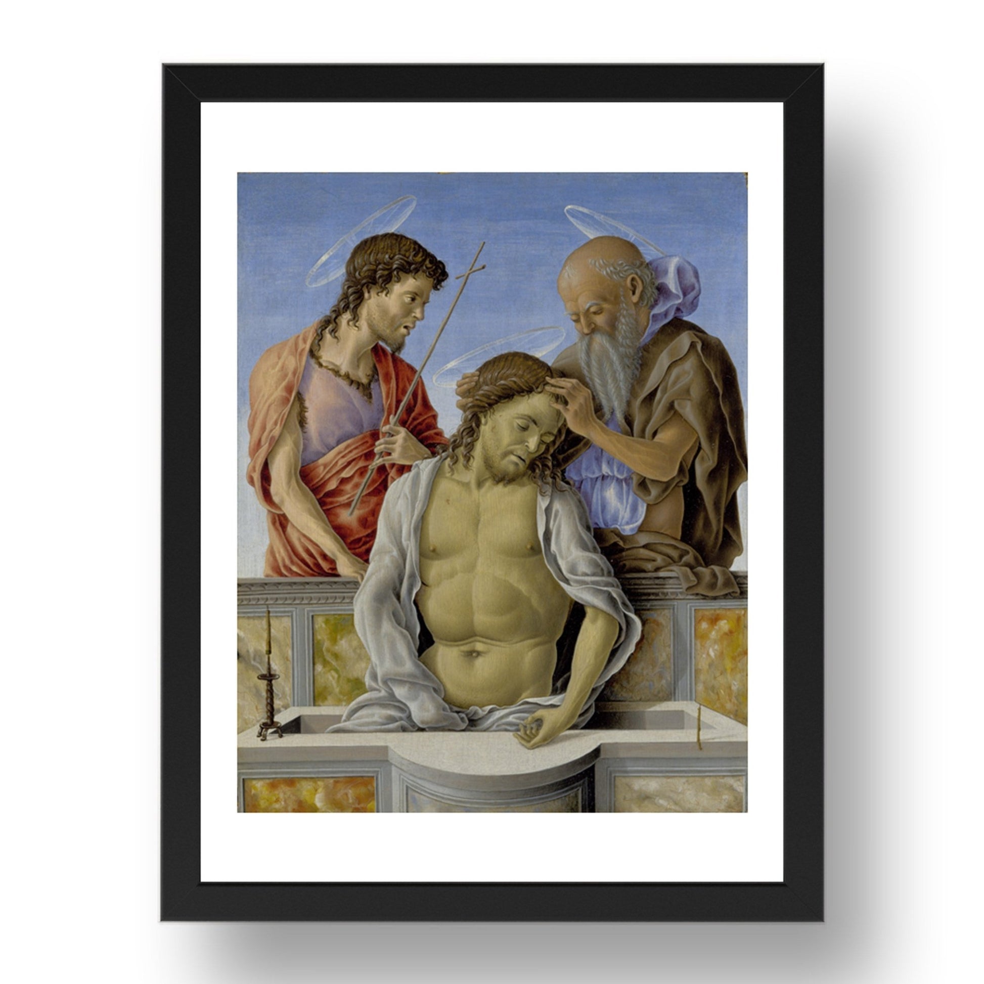 Marco Zoppo: The Dead Christ supported by Saints, Poster in 17x13"(A3) Frame