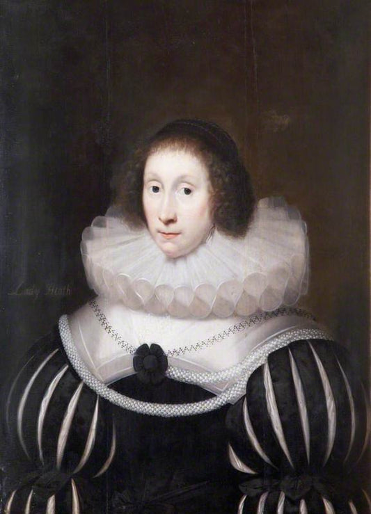 Margaret Miller, Lady Heath, vintage artwork by Cornelis Janssen van Ceulen the Elder, 12x8" (A4) Poster