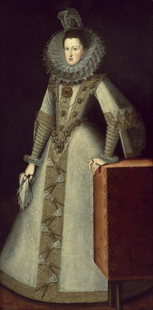 Margaret of Austria, Queen of Spain, vintage artwork by Juan Pantoja de la Cruz, A3 (16x12") Poster Print