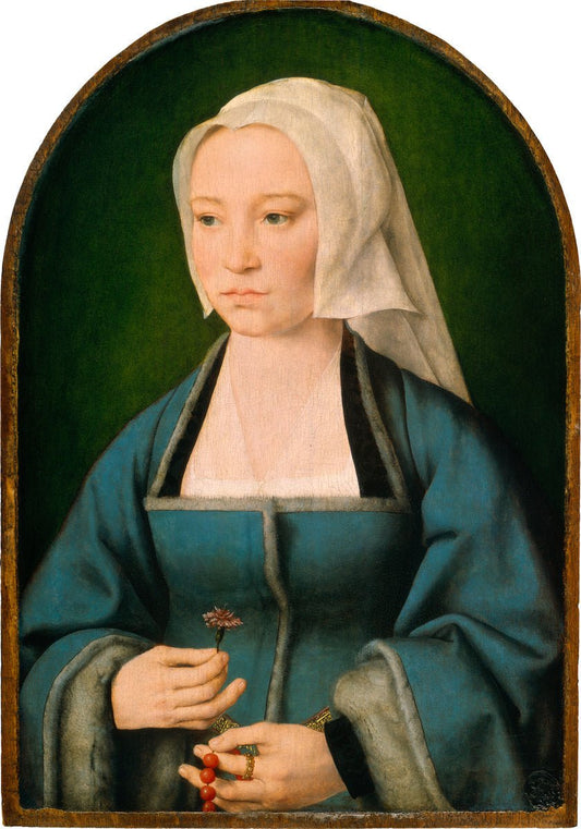 Margaretha Boghe, Wife of Joris Vezeleer, vintage artwork by Joos van Cleve, A3 (16x12") Poster Print