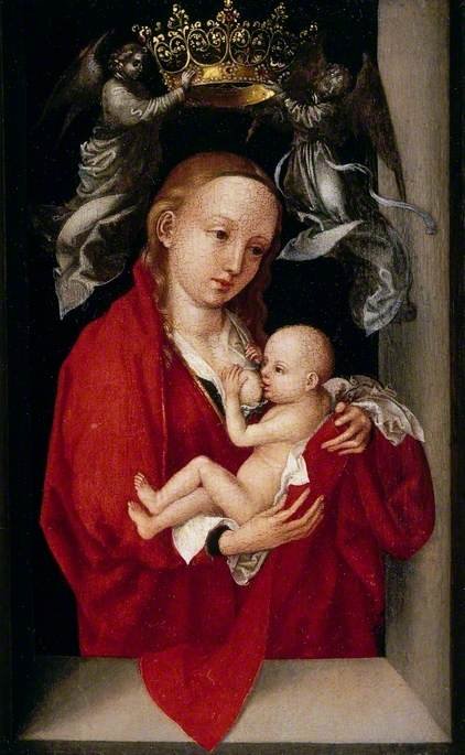 Maria Lactans' The Virgin and Child Crowned by  Angels, vintage artwork by Martin Schongauer, A3 (16x12") Poster Print